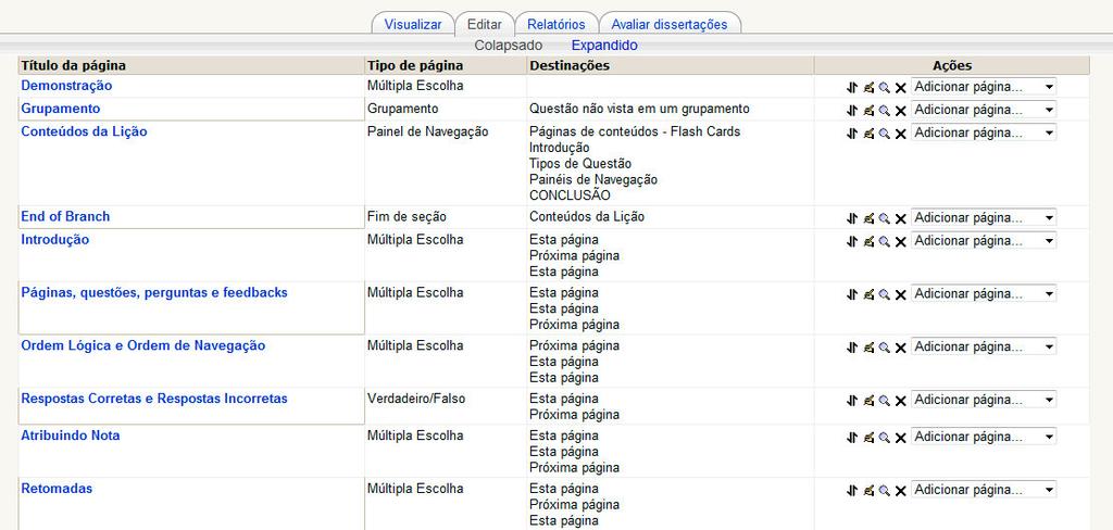 34 As respostas e feedbacks do tipo de questão associação diferenciam-se das demais, por haver a necessidade de cadastro das alternativas correta e erradas.