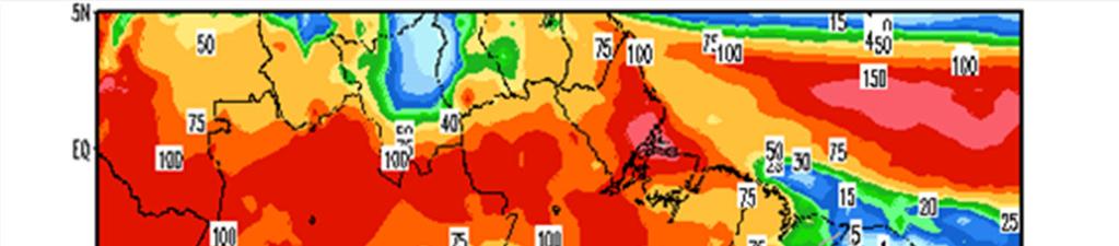 A bacia do rio Tocan8ns apresentou pancadas de chuva em pontos isolados.