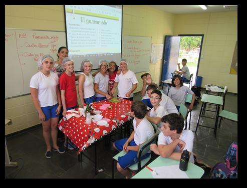 Durante a aula de espanhol e com a orientação