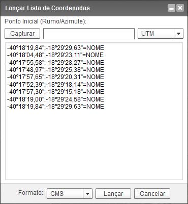 O valor do Nome não é necessário, mas caso haja vários pontos com nomes, poderão ser lançados desta maneira.