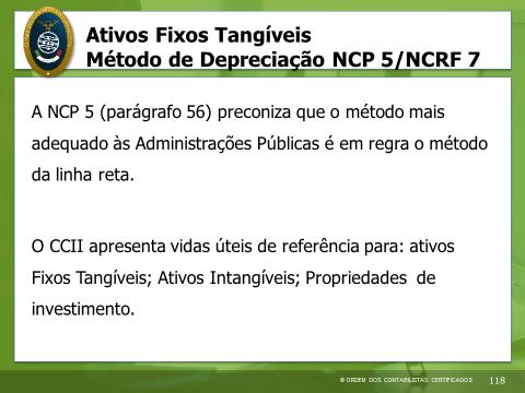 A NCP 5 também prevê a mensuração subsequente