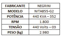 GERADOR ELÉTRICO USADO 01 peça