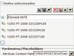 Propriedades de dados selecionados Clique no botão Conexões ao lado de um campo para criar uma conexão explícita (página 84) para outra Web part, como uma Web part PI TimeRange, para receber ou