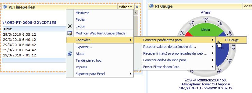 Conectar Web parts Estabelecer uma conexão do SharePoint Para conectar Web parts, primeiro estabeleça uma conexão do SharePoint que defina uma fornecedora e uma consumidora para a troca de