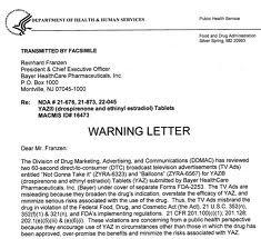 Cartas de advertência (Warning Letter) A FDA não tem qualquer responsabilidade legal para dar um aviso antes de tomar medidas de regulação, mas este passo é um esforço para encorajar retificações de