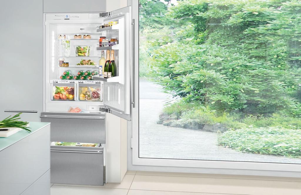 Refrigeradores de embutir totalmente integrados 76 Estilosa e elegante, a linha HCB 1560 de 76 cm oferece recursos de desempenho impressionantes e design flexível.