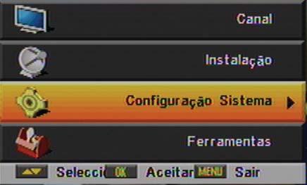 CONFIGURAÇÃO SISTEMA 5. CONFIGURAÇÃO SISTEMA OSD 60 Carregue na tecla [Menu] do comando à distância para entrar no menu principal (OSD 60). 1.