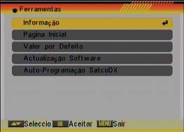 Carregue nas teclas do comando à distância [ ] para se deslocar pelas diferentes opções do menu. 4. Carregue em [OK] para entrar na opção do sub-menu escolhido.