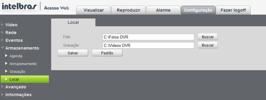 Para realizar as gravações, o HD deve operar no modo Leitura/Gravação. Caso contrário, o sistema não poderá gravar as imagens.