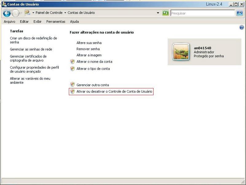 7.3. Configuração para o Windows Vista e Windows 7 Para configurar o navegador para acesso via web no sistema operacional Windows Vista, é