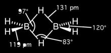 Ligações covalentes especiais Ligações covalentes tricentradas H H H B B B2H6 H