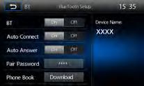 Modo Bluetooth Atender uma Chamada Por predefinição, todas as chamadas são automaticamente recebidas. 1. Se entrar uma chamada, aparece a indicação Incoming no ecrã. 2.