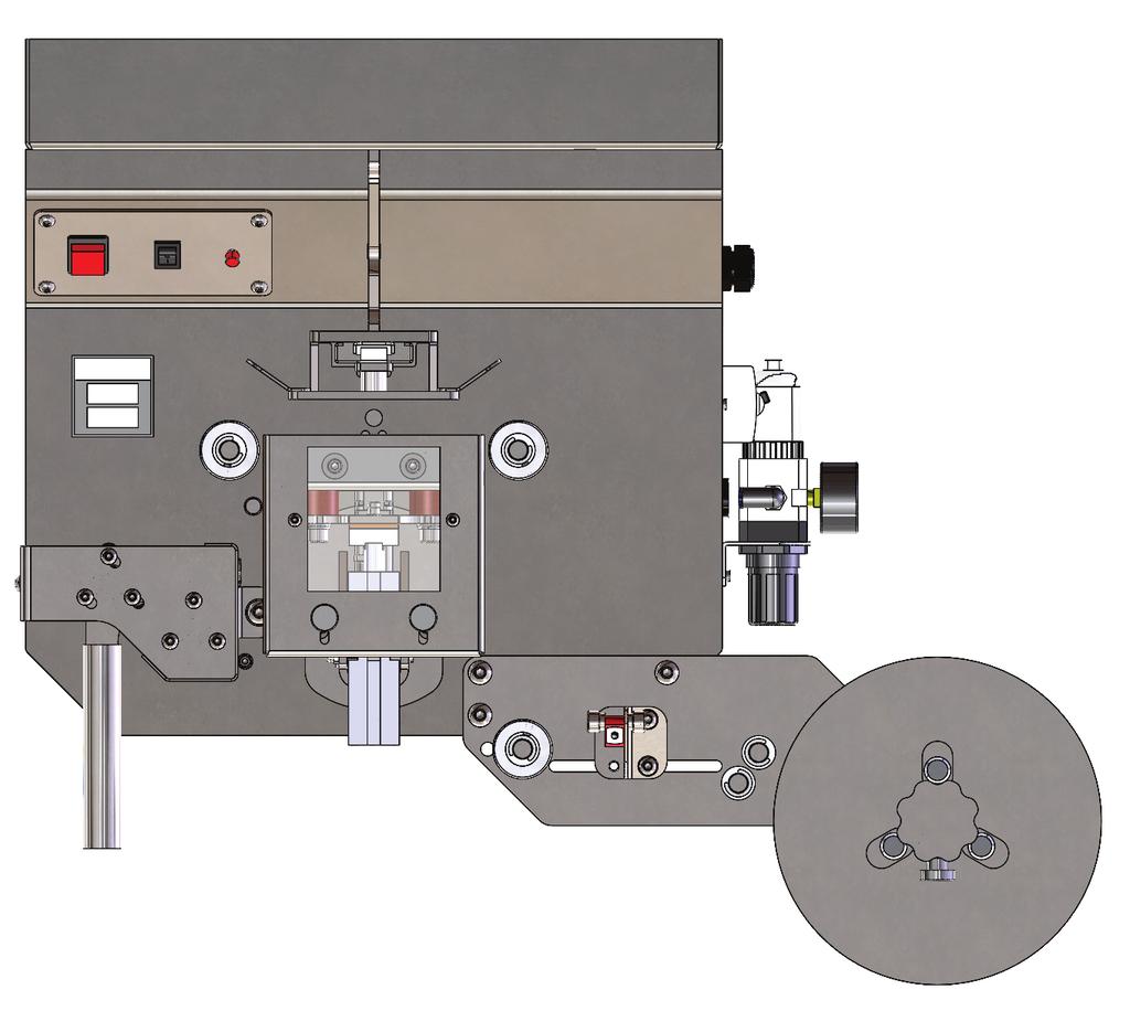 Regulagem e manutenção do Filtro Descrição da parte frontal da máquina Manopla do Regulador de Pressão 1 Botão Emergência/Disjuntor de proteção (Pára totalmente a máquina quando acionado e também