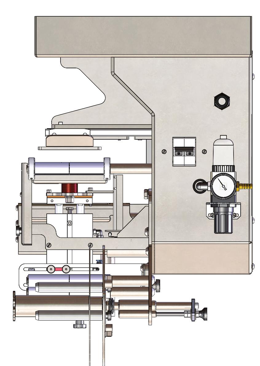 Laser 6 Botão de acionamento manual do motor (para passagem da fita) 7 Proteção de acrílico para forma térmica superior (segurança) Sensor de leitura da parada da fita (bobina de transfer) 9 Filtro