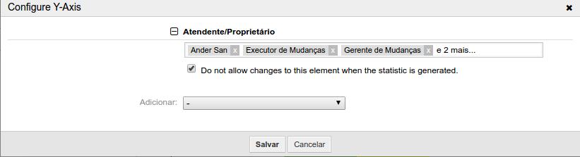 Selecionado Atendente/Proprietário para exibir no relatório, clicar no eixo -y, adicione o atributo Atendente/Proprietário, em seguida o Atendente