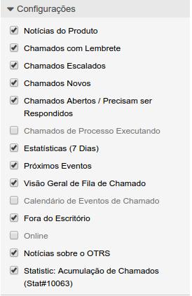 Expandir o menu Configurações no canto direito da tela e selecionar o gráfico criado, conforme imagem abaixo: Após