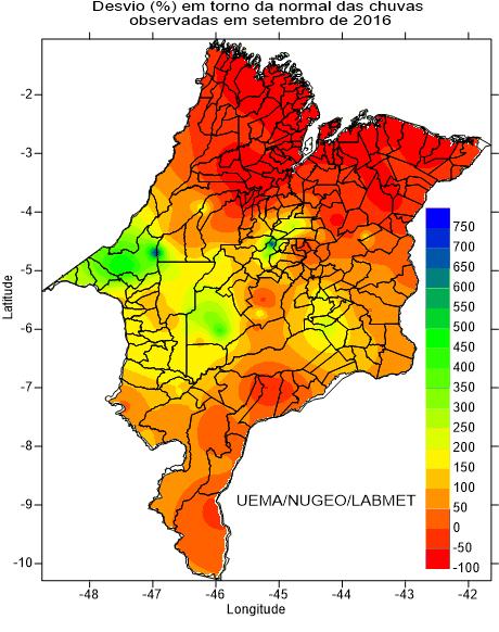 Figura 4: Distribuição das chuvas em