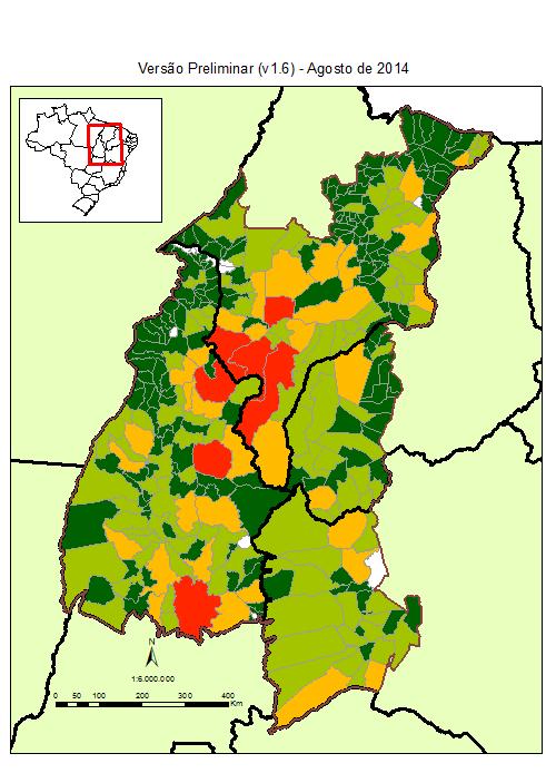 MATOPIBA - NÚMERO DE ESTABELECIMENTOS MUITO POBRES E COM ÁREA MAIOR OU IGUAL A 100 HA Grupo de Inteligência Territorial Estratégica - GITE Legenda Legenda Municípios Número de Estab.