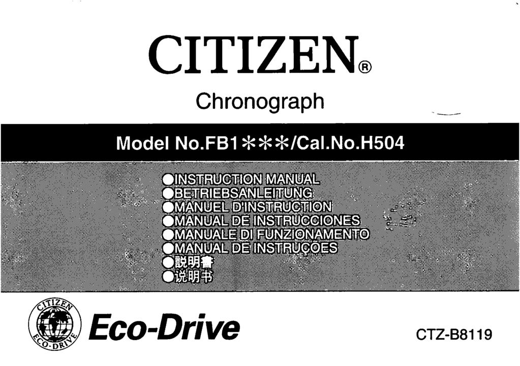 CITIZEN Chronograph Model No.