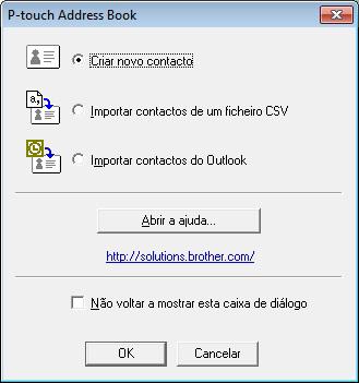 Como utilizar o P-touch Editor Como utilizar o P-touch Address Book (apenas no Windows )7 Esta secção descreve como criar eficientemente etiquetas a partir de contactos utilizando o P-touch Address