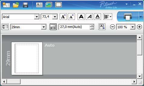 Como utilizar o P-touch Editor Lite (apenas no Windows ) 3 3 Vista da etiqueta Visualização Função Esta vista da etiqueta aparece quando inicia o software.