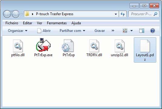 Transferir modelos com o P-touch Transfer Express (apenas no Windows ) Distribuir o ficheiro de Pacote de transferência (.