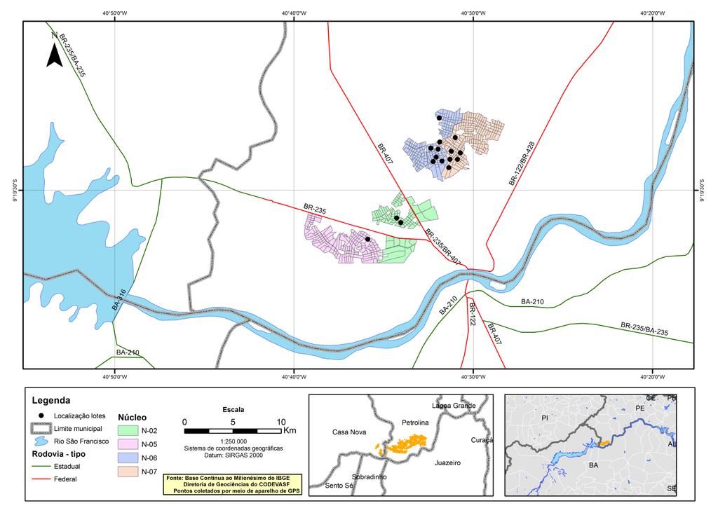 82 Figura 9 - Mapa do segundo recorte da pesquisa Fonte: produzido pelo autor (2013) a partir a