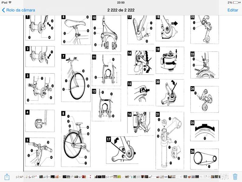 Manual ympek (funções) 1-Aperto da roda frente com alavanca travao para cima 2-Aperto da roda trás com alavanca travao para baixo 3- Aperto de roda com porcas 4- Aperto pedal R (direito) aperta para