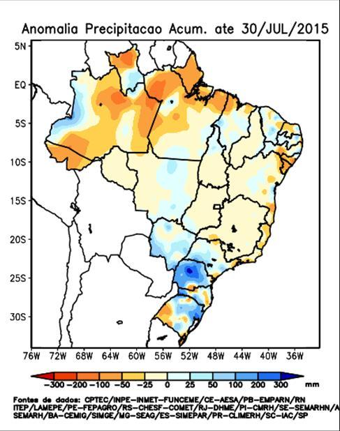 6 Figura 5 Precipitação acumulada julho - Fonte CPTEC 3 -