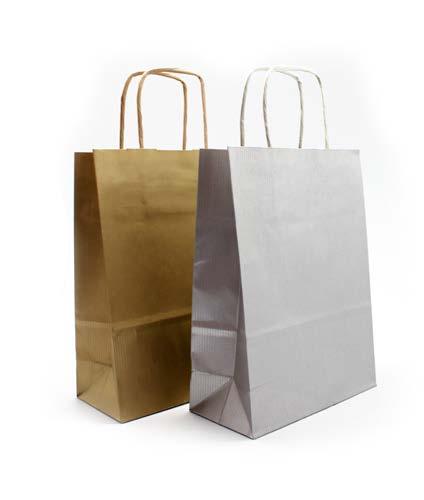 60PT Sacos papel kraft - ouro e prata bags sacs bolsas papier taschen