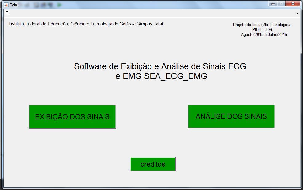 O Software de Exibição e Análise dos Sinais ECG e EMG (SEA_ECG_EMG) foi desenvolvido com base na interação de telas, com a finalidade de tornar a navegação do usuário intuitiva.