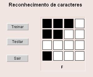 Figura 9 - Reconhecimento do caracter F mesmo com uma falha Já nas Figuras 9 e 10