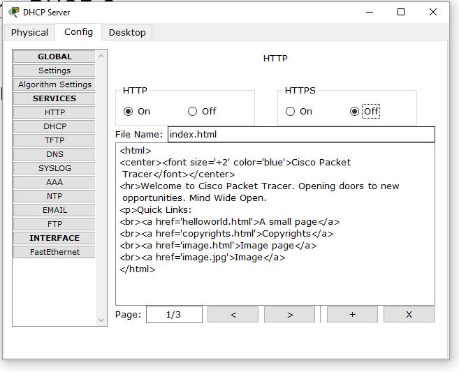 Configuring the DHCP Server Aplicação: DHCP, DNS,