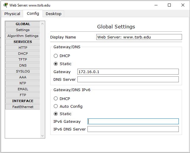 Configuring the www.tsrb.edu Web Server Processo de concessão Add a server.