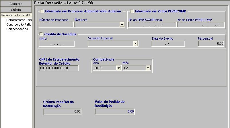 Caso necessário, o contribuinte poderá cancelar o preenchimento em curso, mediante utilização do botão Cancelar, localizado no canto superior direito da ficha.