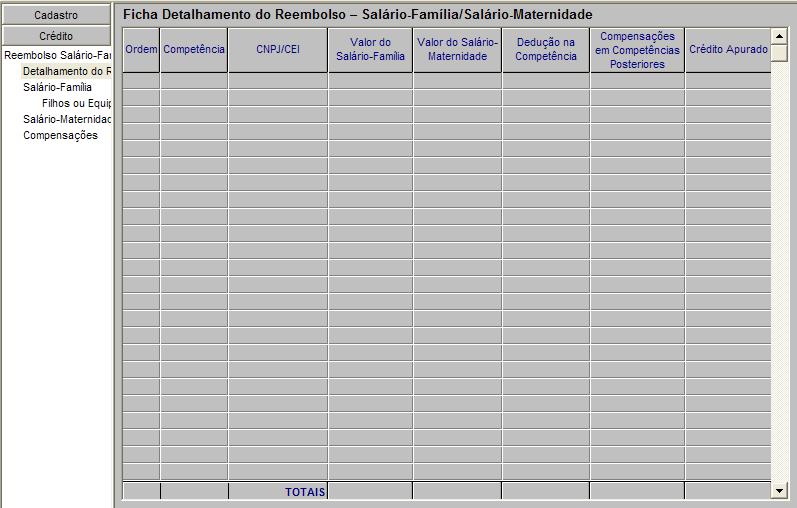 Ficha Detalhamento do Reembolso - Salário-Família/Salário-Maternidade: A Ficha Detalhamento do Reembolso Salário-Família/Salário-Maternidade será disponibilizada ao contribuinte, dentro da Pasta