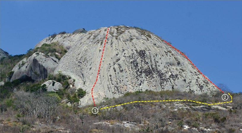 Serra Rasa A Serra Rasa possui vias de escalada técnicas entre 45 a 90 metros, as proteções são predominantemente fixas (chapeletas) e a graduação média é V grau.