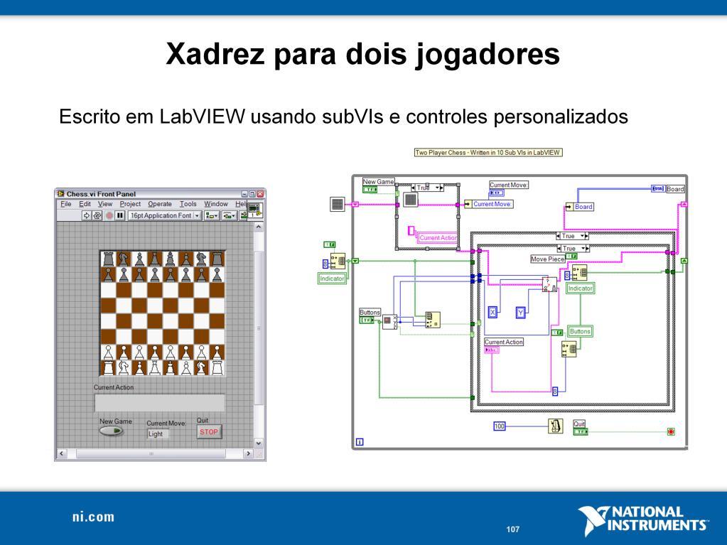 Este VI do LabVIEW permite que duas pessoas joguem xadrez.