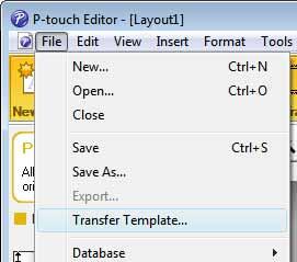 2. Como transferir o modelo de etiqueta para o P-touch Transfer Manager 1 Crie o layout de etiqueta que deseja usar como um modelo com o P-touch Editor 5.