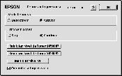 Em Macintosh Seleccione o Chooser (Selector de Recursos) no menu Apple. Faça clique em Setup (Configurar) e em Definições da Impressora.