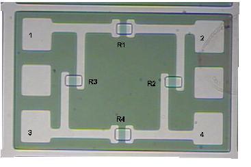 186 V out V B ( θ) R θ R θ 1 ref 2 ref = [( α α ) θ + ( β β ) θ 2] 2 1 2 1 2 R θ + R θ 1 ref 2 ref R3 ( θ ) R4 ( θ ) ref ref [ R ( θ ) + R ( θ )] 3 ref 4 ref 2 [( α α ) θ + ( β β ) θ 2 ] 3 4 3 4 (A3)