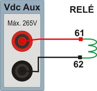 Sequência para testes do relé SPAM 150 C no software Sobrecor 1. Conexão do relé ao CE-600X No apêndice A-1 mostram-se as designações dos terminais do relé. 1.1 Fonte Auxiliar Ligue o positivo (borne vermelho) da Fonte Aux.