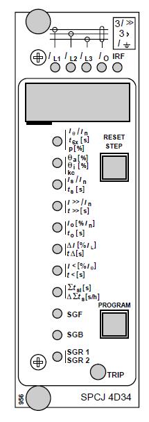 2.2 Ajuste da Função de Sobrecorrente Figura 5 Clique no botão da figura 4 até que o led da função de sobrecorrente fique acesso: Figura 6 Ajuste o primeiro valor I 0 [%I N ] para 2 (Sendo que esse