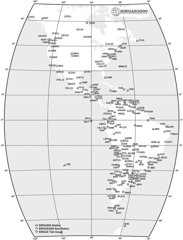 O Conceito Atual dos Referenciais Usados em Geodésia Fig. 3 Rede de Referência do SIRGAS [Fonte: www.sirgas.org]. 5.