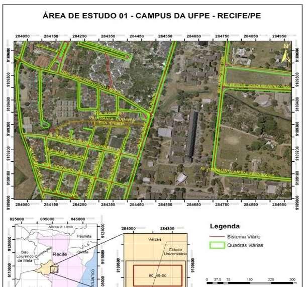 da Silva M. V. & Schulet C. A. B. Fig. 4 - Mapa de Localização da Área de Estudo 01: Campus da UFPE.