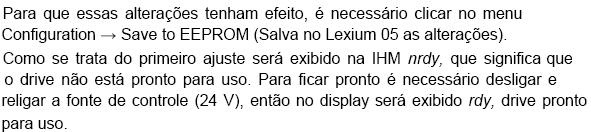 Lexium 05 Parametrização: > Retorno às configurações de fábrica