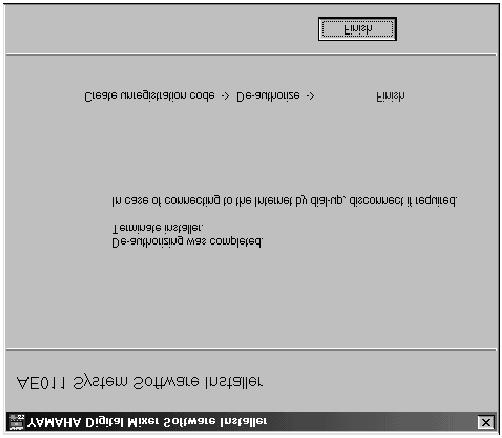 17 Certifique-se de que estão sendo mostrados o PRODUCT ID e o código de registro (registration code) corretos, e em seguida clique em [Next]. É mostrada a mensagem Start de-authorizing.