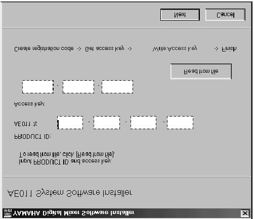 19 Certifique-se de que você está preparado para acessar a Internet, e em seguida clique em [Next]. O computador se conecta ao servidor de autenticação e obtém a chave de acesso (access key).