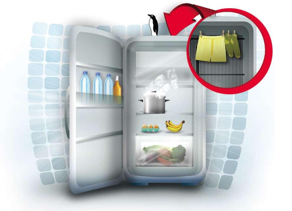 GELADEIRA Não seque roupas atrás da geladeira.