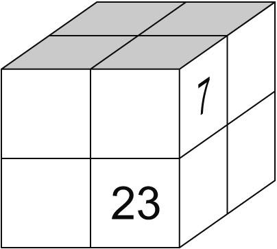 ALTERNATIVA C Como em cada face aparecem quatro números consecutivos, então na face onde estiver o número 1, obrigatoriamente estarão os números 1, 2, 3 e 4.